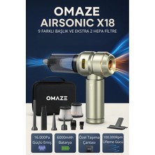 Airsonic X18 Şarjlı Araç İçi Süpürge 16.000PA Güçlü Emiş ve Taşınabilir Ergonomik Tasarım