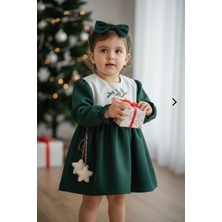 Butik Kız Çocuk %100 Pamuklu Toka Aksesuarlı Fiyonk Detaylı Elbise