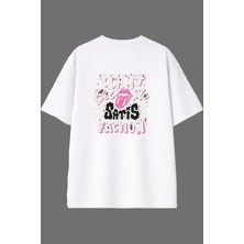 Vsrn I Take Tasarım Arka Baskılı Beyaz Oversize T Shirt