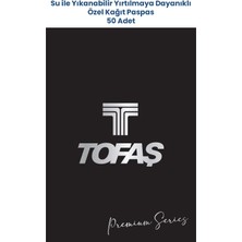 Balkan Ambalaj Tofaş 50 Adet Su Geçirmez Yıkanır Kağıt Paspas 35X50 cm  Siyah Gümüş Baskı ile Modern Tasarım