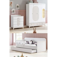 Setay Vizyon Çocuk Odası, Vizyon 4 Kapaklı Dolap, Vizyon Yavrulu Karyola, Şifonyer - Beyaz