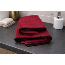 Türkühome Siyah Istiridye Dikişli %100 Pamuk Yumuşak Dokulu Yüksek Su Emici 2'li Banyo Havlu SETI|50X90-70X130