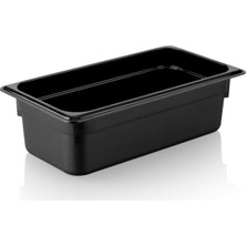 Plastport Kırılmaz Gastronom Küvet Siyah Polikarbonat 1/3-100 Dayanıklı Tasarım