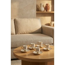 Acar Fiona 6 Kişilik Porselen Kahve Fincanı Takımı - 90 ml