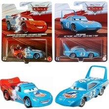 Disney Pixar Cars - 2 Model Set - Transforming Lightning Mcqueen & Strip Weathers Aka "the King"