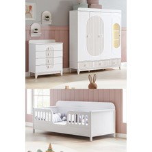 Setay Vizyon Çocuk Odası, Vizyon 4 Kapaklı Dolap, Etap Montessori Karyola, Şifonyer - Beyaz