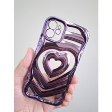 Epro iPhone 11 Uyumlu 3 Boyutlu Kabartmalı Metalik Kalp Görünümlü Kamera Koruma Çerçeveli Kaliteli Kılıf