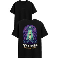 Vsrn Text Here Custom Tasarım Baskılı Siyah Oversize T Shirt