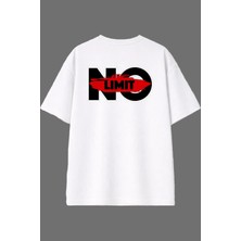 Vsrn No Lımıt Tasarım Arka Baskılı Beyaz Oversize T Shirt