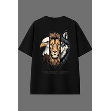 Vsrn Disiplin Tasarım Arka Baskılı Siyah Oversize T Shirt