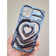 Epro iPhone 11 Uyumlu 3 Boyutlu Kabartmalı Metalik Kalp Görünümlü Kamera Koruma Çerçeveli Kaliteli Kılıf