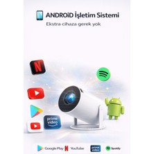 Weskam Android Projeksiyon Cihazı Perde Hediyeli Wifi Destekli Akıllı Sinema Projektör Ultra Hd Güncel