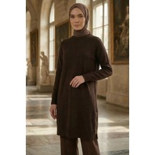 Gülseli Yan Fermuarlı Tesettür Triko Tunik P-00020925
