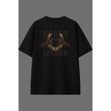 Vsrn Rodea Tasarım Arka Baskılı Siyah Oversize T Shirt