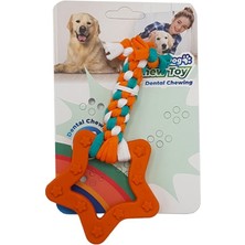Eurodog Euro Dog Plus Yıldız Şekilli Köpek Diş Kaşıma İpi Turuncu 14,5 Cm