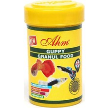 AHM Guppy Granul Food 100 ml Yüksek Kaliteli Balık Yemi Sağlıklı Beslenme İçin Özel Formül