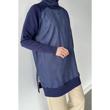 Gülseli Yan Fermuar Detaylı Bisiklet Yaka Tesettür Tunik P-00020916