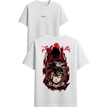 Vsrn Anime Ruhu Tasarım Baskılı Beyaz Oversize T Shirt