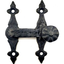 Zenvia Antika Tarz Dekoratif Pirinç Kapı, Pencere Mandalı - 82X65 Mm, Oksit