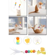 Tonkut Elastik Kendinden Yapışkanlı Kedi Oyun Oltası Solucan Modelli Hareketli Kedi Oyuncağı