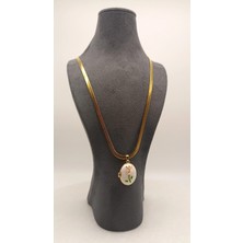 Tılsım Accesories Madalyon Gold Çelik Kolye 40CM