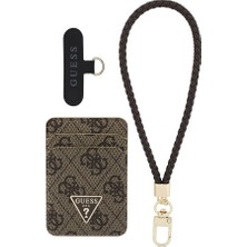 Guess Orjinal Lisanslı Bilek Askı Ipli Magnetik Kartlık 2in1 Aksesuar Set Kahverengi