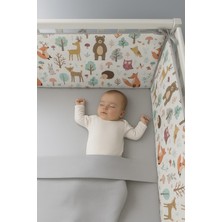 Jaju Baby (4 Kenar) Orman Gri Kombinli Beşik Kenar Koruma Özel Ölçü 60x120