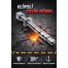 Cıvata Deposu M8X75 Klipsli Çelik Dübel /25 Adet