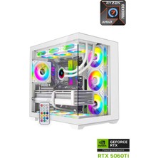 Apphirex Prime 56W Ryzen 7 7800X3D 16GB Ddr5 Ram 1tb M2 SSD RTX5060Tİ 16GB 240MM Sıvı Soğutmalı Beyaz Masaüstü Oyuncu Bilgisayarı