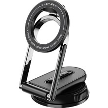Lenyes CR207 360 Derece Dönebilen Katlanabilir Magnetik Telefon Tutucu Siyah