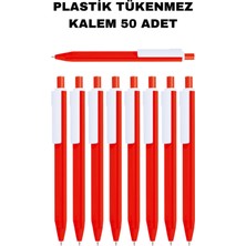 Kale Promosyon Plastik Tükenmez Kalem 50 Adet Basmalı Tükenmez Kalem Okul Iş Ofis Tükenmez Kalem
