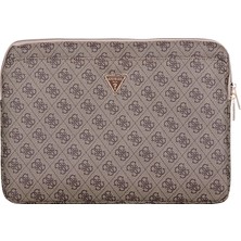 Guess Orjinal Lisanslı 4g Desenli Üçgen Logolu 14 Inç Laptop Notebook Çantası Kahverengi