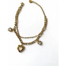 Doğa Kutusu Çelik, Renkli Kalp Taşlı, Kadın Bileklik