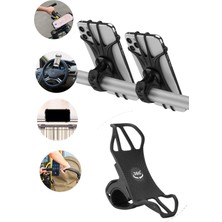 Tonkut Bisiklet Motosiklet Scooter Bebek Arabası Gidon Telefon Tutucu Silikon 360 Dönebilen Telefon Tutucu