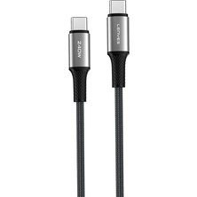 Lenyes LC563 Type-C To Type-C Pd Örgü Tasarımlı Hızlı Şarj Özellikli Data Şarj Kablosu 240W 1m Siyah