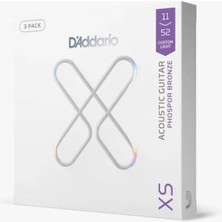 D'Addario Daddario XSAPB1152-3P Akustik Gitar Tel Seti, 3 Lü Paket, Pb Cust Lt