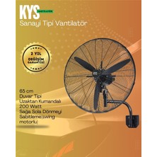 Kys Sanayi Tipi Vantilatör 65CM Duvar Tipi