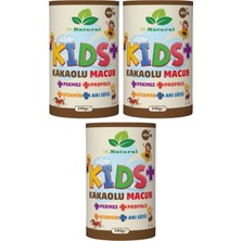 Dr. Natural 3 Adet Kids Kakaolu Çocuk Macunu Kakao Arı Sütü Propolis Pekmez ve Vitamin 240 Gr.