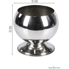 Yapay Çiçek Sitesi Metal Dekoratif Küre Saksı 15 cm Gümüş