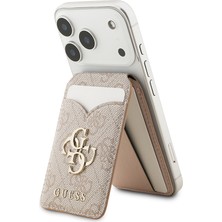 Guess Orjinal Lisanslı Aynalı Magnetik Kartlık Metal Büyük 4g Logolu ve Standlı Pembe