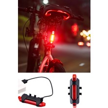 Tonkut Bisiklet Arka Stop Uyarı Ikaz Işığı Şarjlı 4 Modlu Bisiklet Stop Lambası Su Geçirmez Güvenlik Işığı