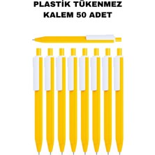 Kale Promosyon Plastik Tükenmez Kalem 50 Adet Basmalı Tükenmez Kalem Okul Iş Ofis Tükenmez Kalem