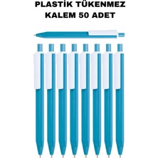 Kale Promosyon Plastik Tükenmez Kalem 50 Adet Basmalı Tükenmez Kalem Okul Iş Ofis Tükenmez Kalem