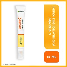 Garnier C Vitamini Parlak Aydınlatıcı Göz Kremi 15ml, (4% Niasinamid, Kafein, Vitamin C, Muz Tozu)