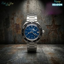 Eski Yeni Antik Vostok Amphibia Premium Mavi Kadran Otomatik Erkek Kol Saati – Çelik Kordon, Takvimli, Dalgıç Model