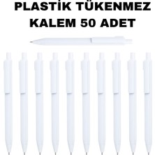 Kale Promosyon Plastik Tükenmez Kalem 50 Adet Basmalı Tükenmez Kalem Okul Iş Ofis Tükenmez Kalem
