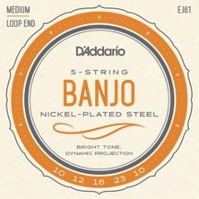 D'Addario D’addario EJ61 Banjo Tel Seti – Nickel Wound, 10-23, Medium