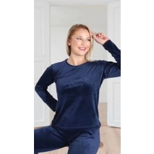 Nivene KADİFE PİJAMA TAKIMI LACİVERT