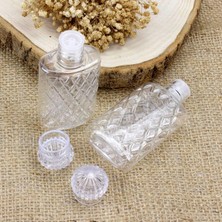 Omeyva Doldurulabilir Plastik Şeffaf Kapaklı Tıpalı Kolonya Şişesi - 50 Ml. - 9 Cm. - 1 Adet