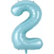 Party Express 34" Folyo Rakam 76CM "2" Mavi / Blue